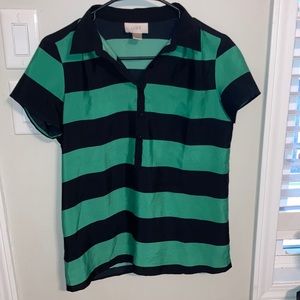 Loft striped collard blouse